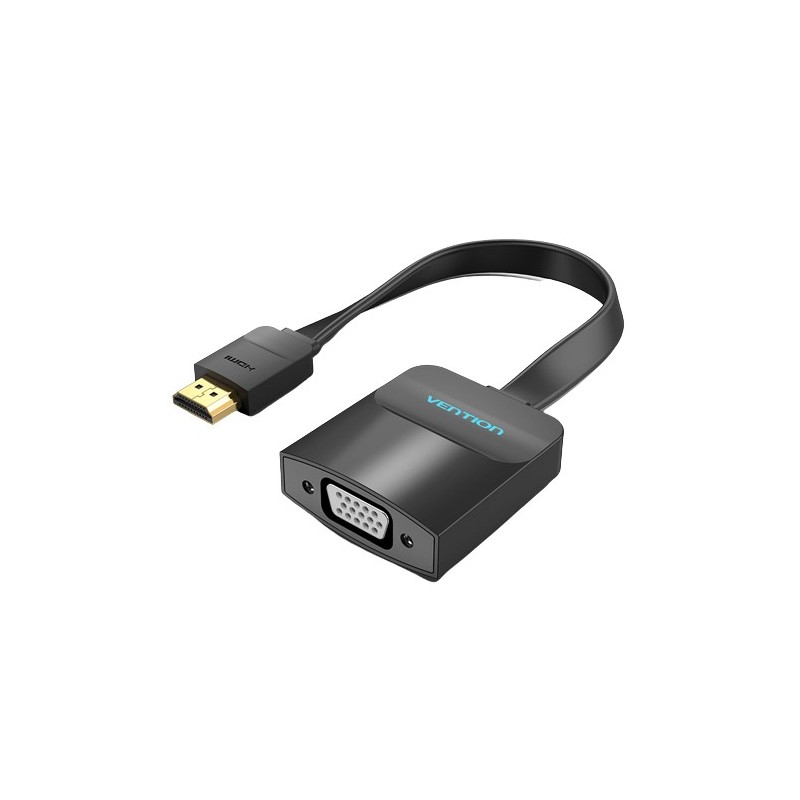 Cable Vention Conversor 74345/ Hdmi Macho/ Vga Hembra - Jack 3.5 Hembra/ 15Cm/ Negro