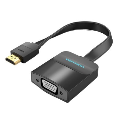 Cable Vention Conversor 74345/ Hdmi Macho/ Vga Hembra - Jack 3.5 Hembra/ 15Cm/ Negro