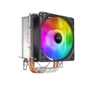 Disipador Mars Gaming Mcpuargb Cpu Rgb Tdp 130W 2 Heatpipes Hct Silencioso Pwm Negro