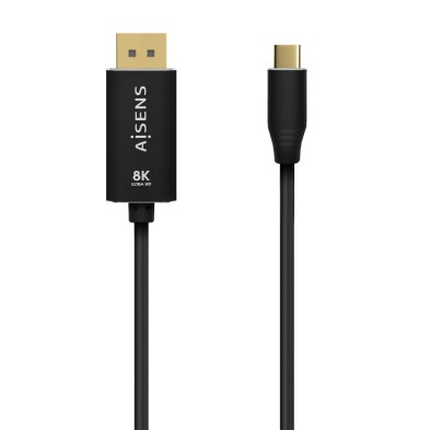 Cable Conversor Aisens Aluminio Usb-C A Displayport 8K@60Hz Usb-C/M-Dp/M Negro 0.8M