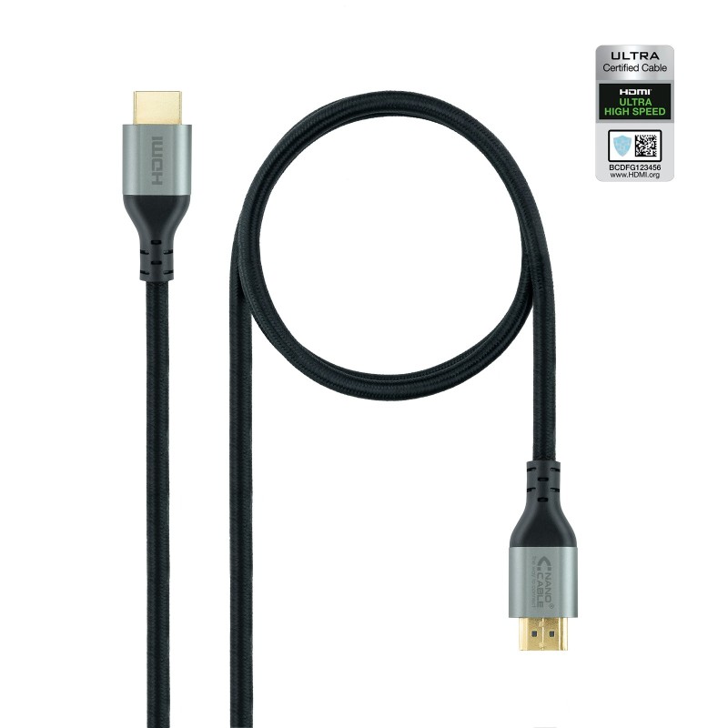 Cable Hdmi Nanocable Cable Hdmi 2.1 Certificado Ultra High Speed A/M-A/M Negro 2 M