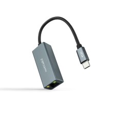 Conversor Nanocable Usb-C A Ethernet Gigabit 10/100/1000 Mbps Aluminio Gris 15 Cm