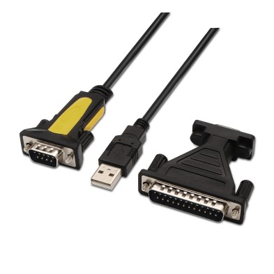 Cable Adaptador Aisens A104-0039 Usb Tipo A Macho A Serie Rs232 Db9/M Db25/M 18M