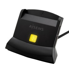 Lector De Tarjeta Aisens Dnie Sim Sd Micro Sd Mmc Rs-Mmc Mmc Micro Usb-C Negro