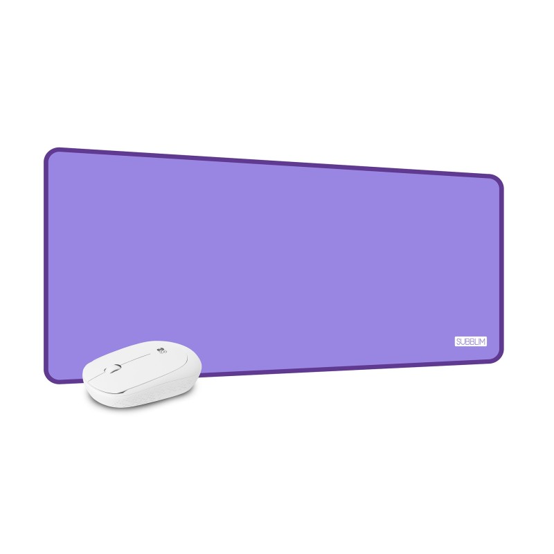 Alfombrilla Subblim Con Ratón Harmony Pack Mousepad Xl + Wireless Mouse Purple