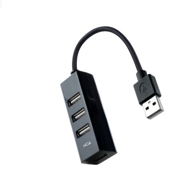 Hub Nanocable Usb 2.0 Con 4 Puertos De Usb 2.0 Usb-A/M-Usb 2.0/H Negro 15 Cm