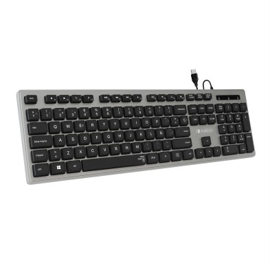 Teclado Subblim Ergonómico Con Cable Usb Plano Silencioso Gris/Negro Ergo