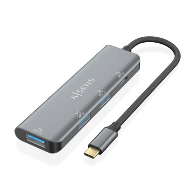 Hub Aisens Usb 3.2 Gen1 5G Usb-C Usb-C/M-1Xusb-C/H-3Xusb-A/H Gris 15 Cm