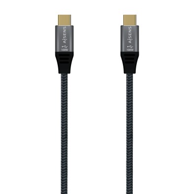 Cable Usb Aisens 2.0 Aluminio 5A 100W E-Mark Usb-C/M-Usb-C/M Gris 1.0M