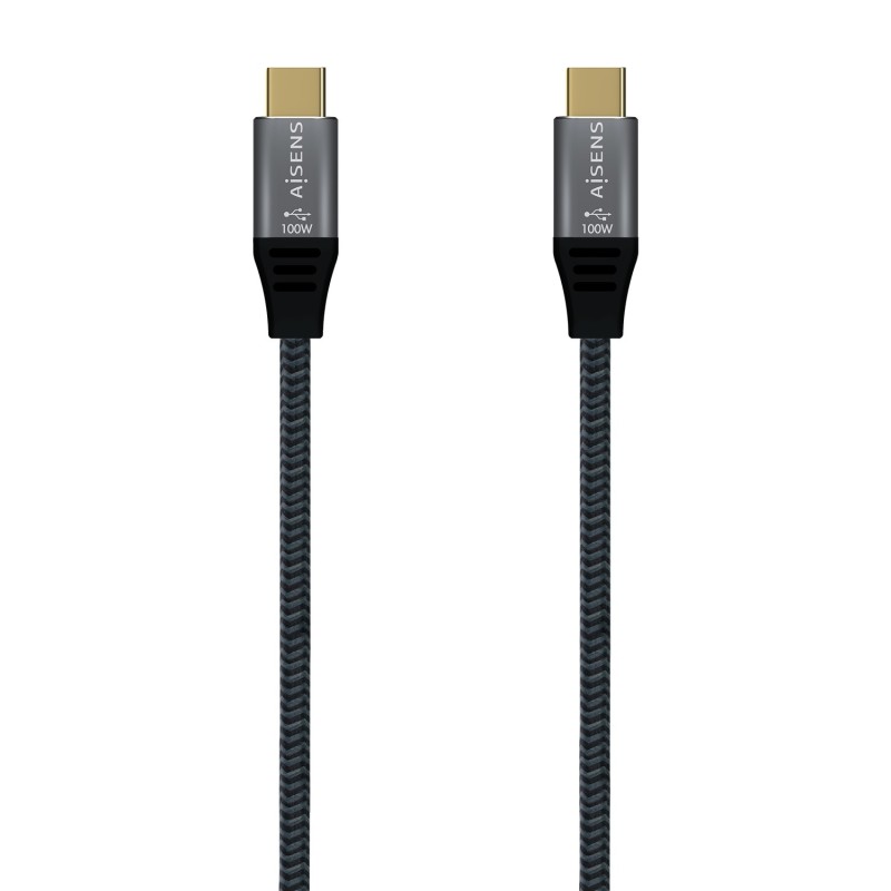 Cable Usb Aisens 2.0 Aluminio 5A 100W E-Mark Usb-C/M-Usb-C/M Gris 2.0M