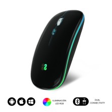 Ratón Subblim Inalámbrico Bluetooth + Rf Rgb Led Dual Flat Mouse Black