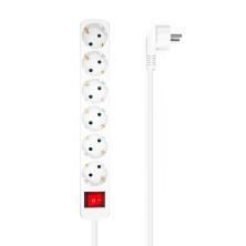 Regleta Aisens 6 Tomas Con Interruptor Con Cable 3X1.5Mm2 Blanco 1.4M