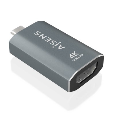 Conversor Aisens  Aluminio Usb-C A Hdmu 4K@60Hz Usb-C/M-Hdmi/H Gris