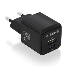 Cargador Aisens Gan 25W 1Xusb-C Pd3.0 Qc4.0 1Xusb-A Qc3.0 Negro