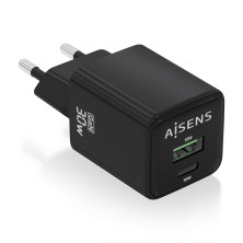Cargador Aisens Gan 30W 1Xusb-C Pd3.0 Qc4.0 1Xusb-A Qc3.0 Negro