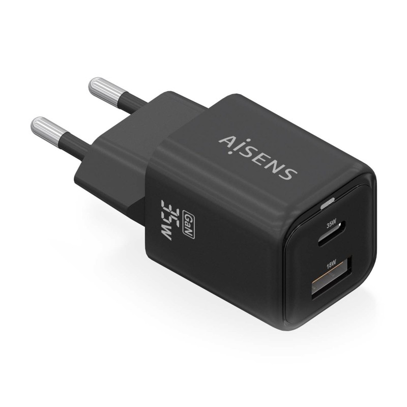 Cargador Aisens Gan 35W 1Xusb-C Pd3.0 Qc4.0 1Xusb-A Qc3.0 Negro