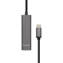 Hub Aisens Usb 3.1 Usb-C Usb-C/M - 4 X Tipo A/H Gris 15 Cm