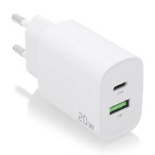 Cargador Aisens 20W 1Xusb-C Pd3.0 1Xusb-A Qc3.0 Blanco