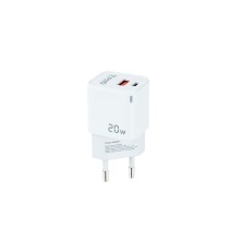 Cargador Tooq De Pared Usb-C/Pd + Usb-A/Qc 20W Blanco