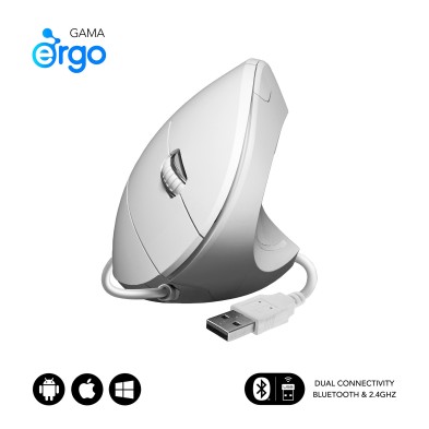 Ratón Subblim Glide Vertical Ergo Wired Mouse White