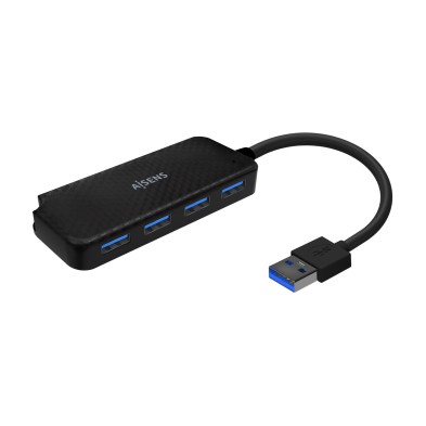 Hub Aisens Usb 3.0 Tipo A/M-4X Tipo A/H Negro 15Cm