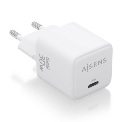 Cargador Aisens Gan 30W 1Xusb-C Pd3.0 Qd4.0 Blanco