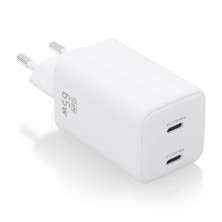 Cargador Aisens Gan 65W 2Xusb-C Pd3.0 Qd4.0 Blanco