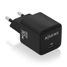 Cargador Aisens Gan 30W 1Xusb-C Pd3.0 Qd4.0 Negro