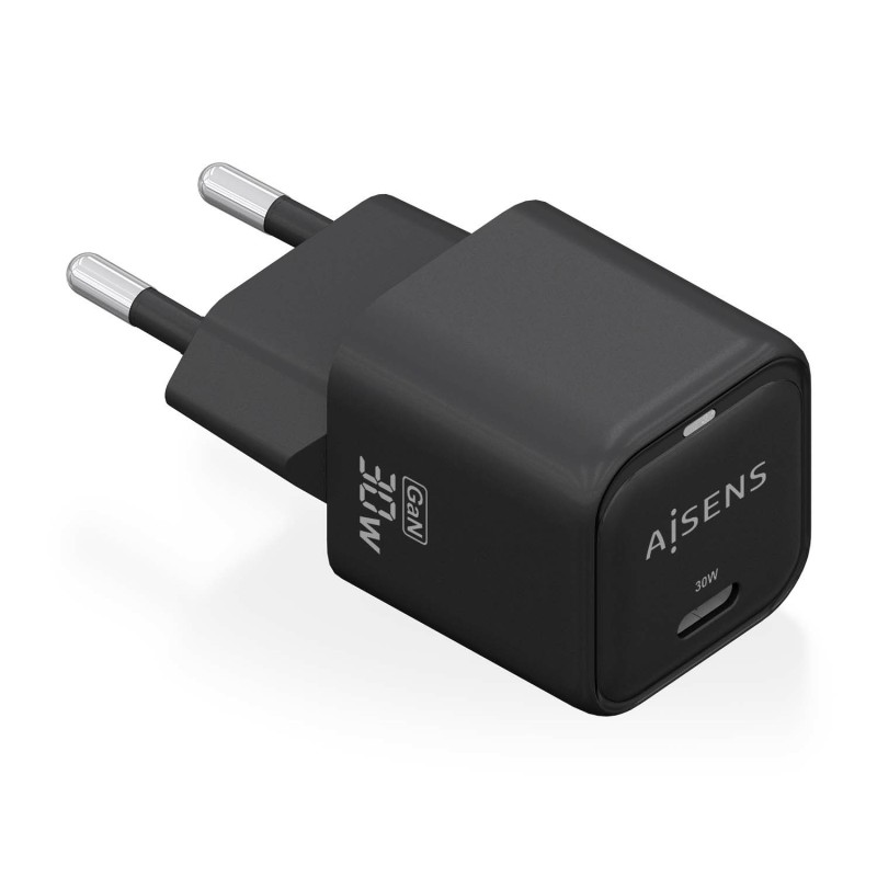 Cargador Aisens Gan 30W 1Xusb-C Pd3.0 Qd4.0 Negro