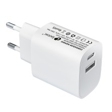 Cargador Leotec 20W 1Xusb-C Pd + 1X Usb-A Blanco