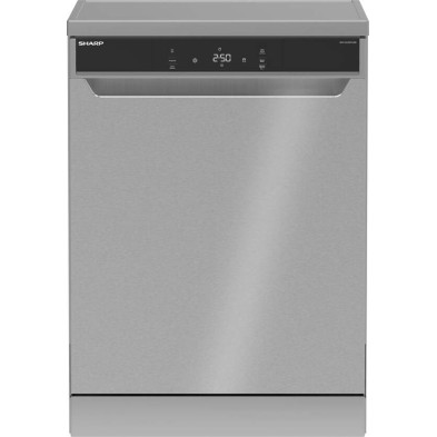 Lavavajillas Sharp QWNA35F44BI - Clase B, 3ª Bandeja, 9L, 44dB, 14 Servicios, 8 Programas, Inox