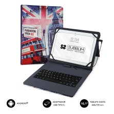 FUNDA TABLET SUBBLIM con teclado Micro USB - USB C KEYTAB USB 101" England