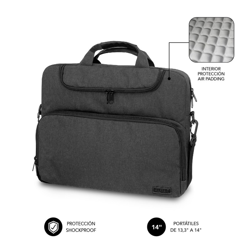 Maletin para portatil SUBBLIM Air Padding Laptop bag 133-14" Gris Oscuro