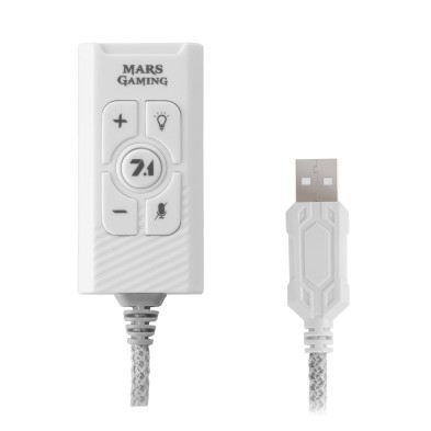 Tarjeta de Sonido Externa Mars Gaming MSC2W 7.1 USB Blanca
