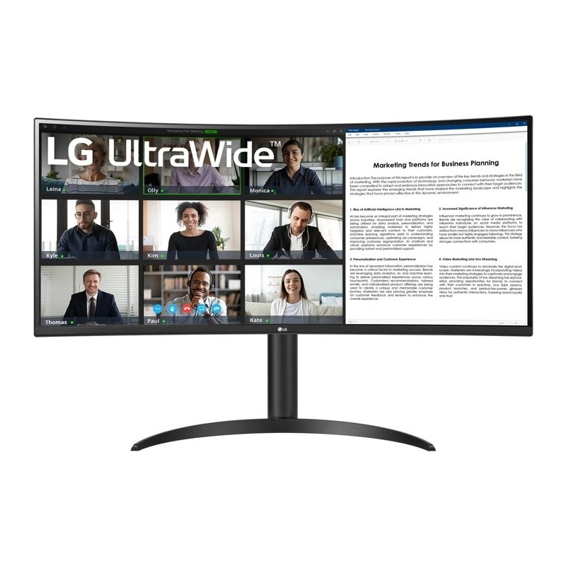 Monitor Lg 34Wr55Qk-B 86,4 Cm (34") 3440 X 1440 Pixeles Wide Quad Hd Negro