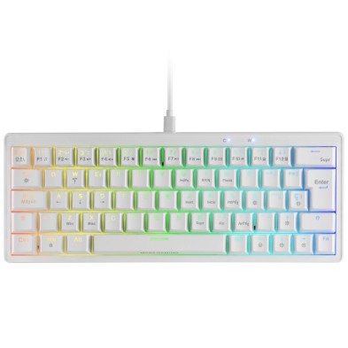 Teclado Gaming Mecánico Mars Gaming MKMINIPRO/ Switch Amarillo/ Blanco