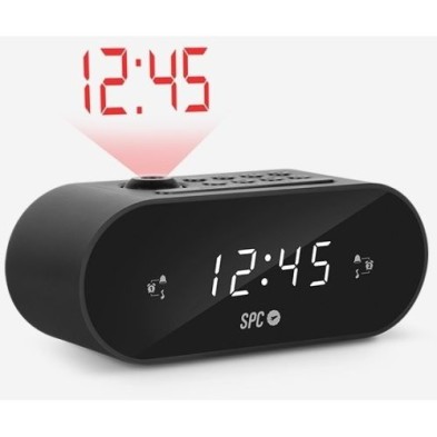 Radio Reloj Spc Internet Fm Led 2alarmas Proj Ector 4586n Frodi Max