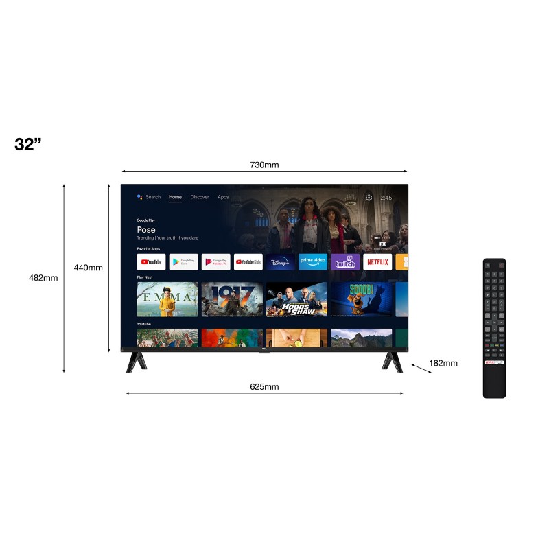 TCL S54 32S5400AF Televisor 81,3 cm (32") Full HD Smart TV Wifi Plata