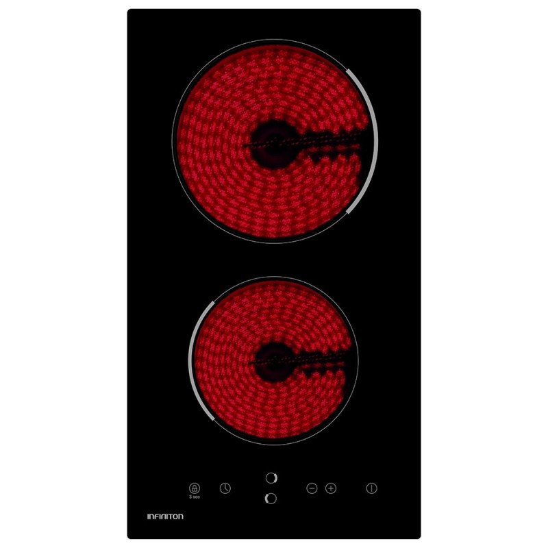 Vitrocerámica Infiniton Vit2Fbn Negro Integrado 30 Cm Cerámico 2 Zona(S)