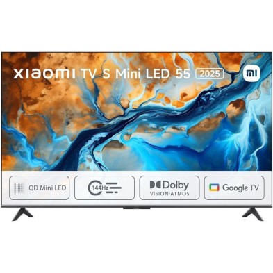 Televisor 55" MiniLED Xiaomi S 4K, Google TV, 144 Hz, Dolby Atmos