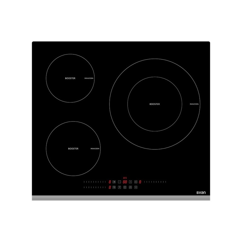 Vitroceramica Svan Si3600Sb Hobs Grafito Integrado 52 Cm Con Placa De Inducción 3 Zonas