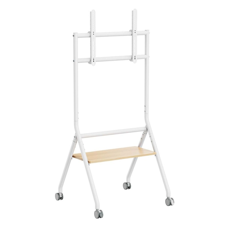 Soporte Para Tv/Monitor Aisens  De Suelo Eco Con Rueda 1 Bandeja Para Pantalla Interactiva/Tv 80Kg De 37-86 Blanco+Madera