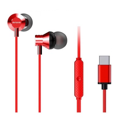 Auriculares intrauditivos aiwa estm-50usb-c/rd/ con micrófono/ usb tipo-c/ rojo