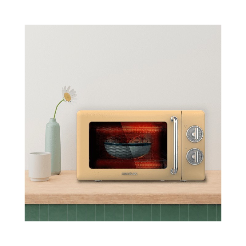 Cecotec 01708 microondas Beige, Acero inoxidable Microondas con grill Encimera 20 L 700 W