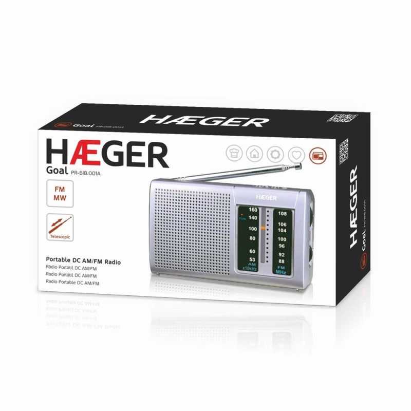 Haeger PR-BIB.001A radio Portátil Digital Plata