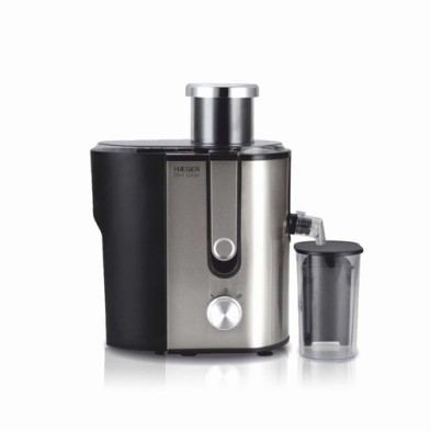 Haeger JE-600.002B exprimidor Licuadora centrífuga 600 W Negro, Acero satinado