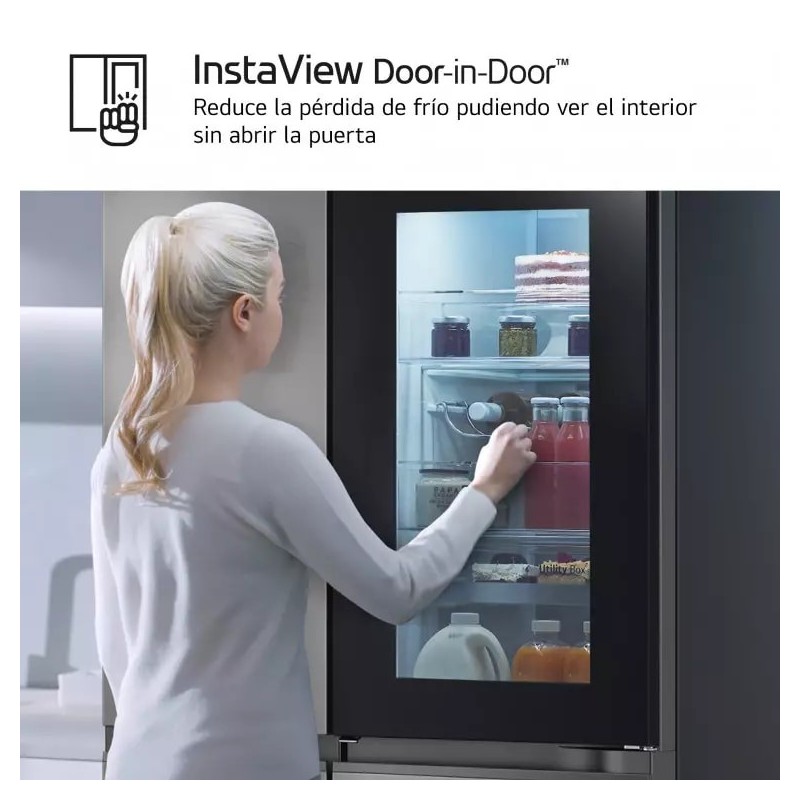 LG InstaView Frigorífico Side By side , Serie 800, Door-In-Door, Clasificación D, 628 L