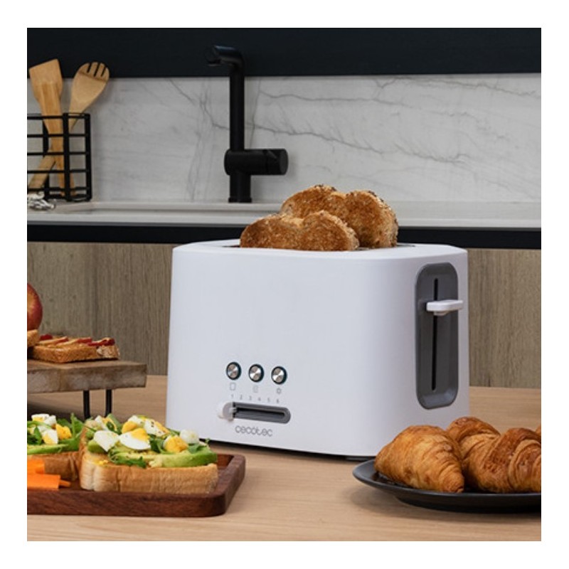 Cecotec 03188 tostadora 6 2 rebanada(s) 980 W Blanco