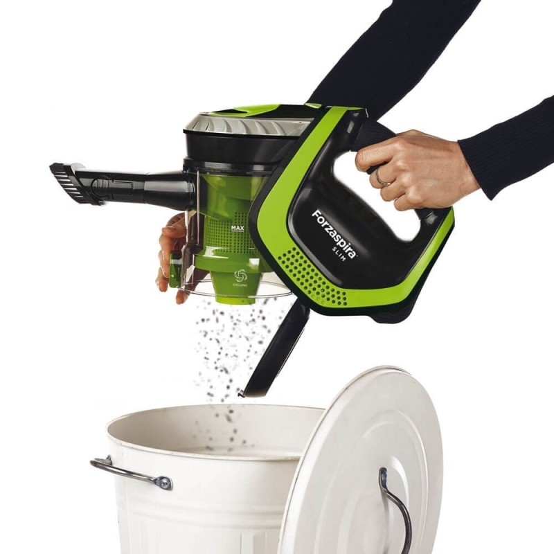 Polti Forzaspira Slim SR110 Aspiradora escoba 2 en 1 Batería Secar HEPA Sin bolsa Negro, Cal, Metáli