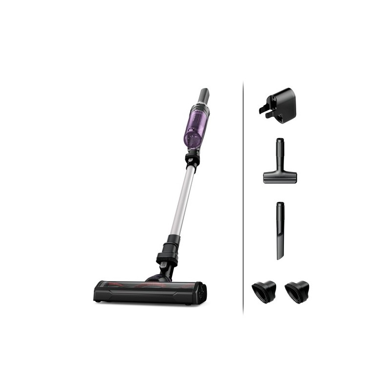 Rowenta RH1129 Aspiradora escoba 2 en 1 Batería Secar Sin bolsa 0,4 L 100 W Púrpura, Aluminio